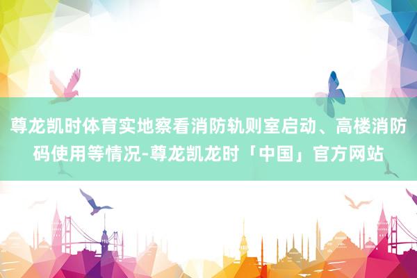 尊龙凯时体育实地察看消防轨则室启动、高楼消防码使用等情况-尊龙凯龙时「中国」官方网站