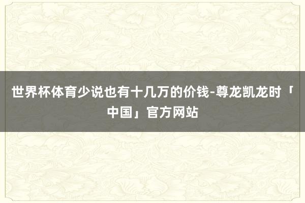 世界杯体育少说也有十几万的价钱-尊龙凯龙时「中国」官方网站